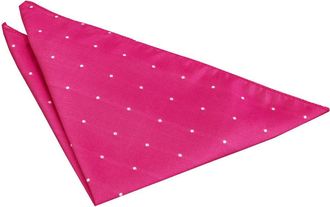 DQT Men Pink Solid Plain Stripe Floral Paisley Polka Dot Pocket Square - Pin Dot Hot Pink