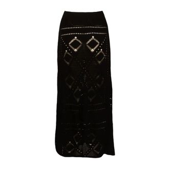 Akep Midi Skirts, female, Black, Size: S Gonna Lunga Pizzo