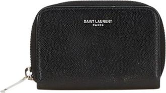 Saint Laurent Pre-owned Vintage leren portemonnee - Dames - Vintage Accessoires - Zwart - ONE Size - Leer - Vintage