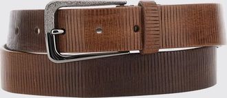 Brunello Cucinelli Cintura in pelle con fibbia ad ardiglione in metallo