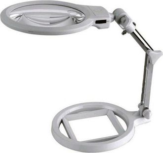 Trade Shop Trade Shop - L&aacute;mpara De Lupa De Mesa Con 2 Luces Led Port&aacute;til De 130mm A 26mm