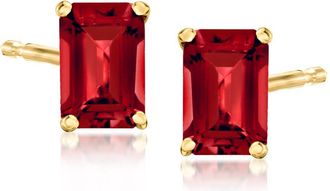 RS Pure by Ross-Simons Garnet Stud Earrings in 14kt Yellow Gold