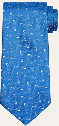 Charvet Mens Chevron Dot Silk Tie