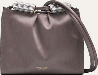 Giorgio Armani Satin Shoulder Bag with Rhinestone Detail