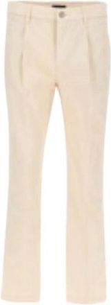 Fay Gekreukte Broek - Heren - Nette broeken - Beige - W32 - Katoen - Broeken