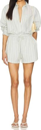 Pistola Denim Amelie Romper In Pistachio Stripe