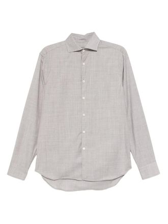 Canali oxford wool shirt - men - Wool - L - Grey