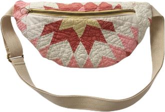 Generic Vintage-Inspired Patchwork Quilted Sling Bag,Bohemian Fabric Shoulder Satchel with Adjustable Strap (A)