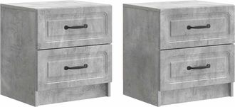 vidaXL Armario De Noche 2 Uds. Gris Hormig&oacute;n 43 X 34,5 X 44,5 Cm Vidaxl