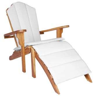 vidaXL Silla Adirondack De Jard&iacute;n Con Reposapi&eacute;s Natural Vidaxl