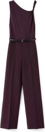 Mango Twist Strap Belted Jumpsuit in Wine at Nordstrom, Size X-Small