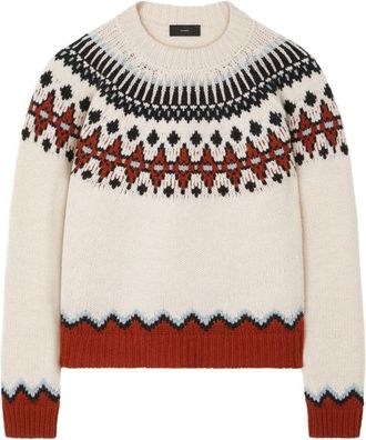 Alanui Wool Crewneck Sweater With Geometric Detail