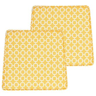 Beliani Beliani - Conjunto De 2 Cojines Para Silla De Jard&iacute;n Amarillo Blanco 37 X 34 Cm Terni