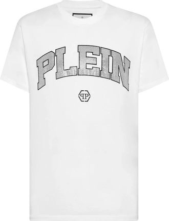 Philipp Plein T-shirt Round Neck SS Stones - Heren - T-shirts - Wit - 4XL - Katoen - Tops