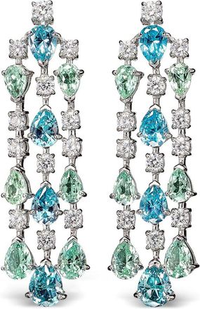 Anabela Chan Orecchini Valley Orchid Cascade in oro bianco 18kt - Argento