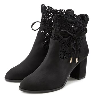 Lascana mit modischer Spitze und bequemen Blockabsatz, Ankle Boot, Stiefel