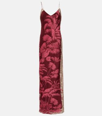 Johanna Ortiz Printed silk slip dress