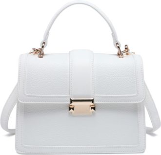 Generic Womens Top Handle Grab Bag with Push Lock Closure - Structured Crossbody Shoulder Handbag with Adjustable Strap & Dual Compartments (21 x 9 x 16 cm) (