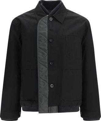 sacai Blouson Reversibile in Nylon Twill e Ripstop - - Jackets - Uomo - Nero - M