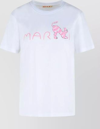 Marni cotton t shirt short sleeves crew neck print