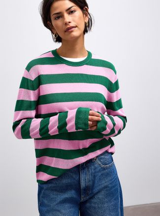 Contemporaine Womens Striped loose-fit T-shirt