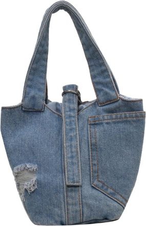 PartyKindom Portable Denim Handbag for Women Vintage Lightweight Denim Tote Bag with Proper Capacity Material Casual Shoulder Bag for Daily Use Work Shopping and 