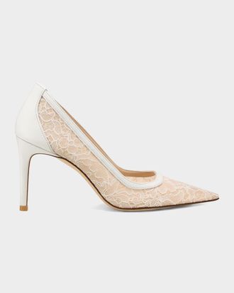Stuart Weitzman 85mm Stuart Power Lace Pumps