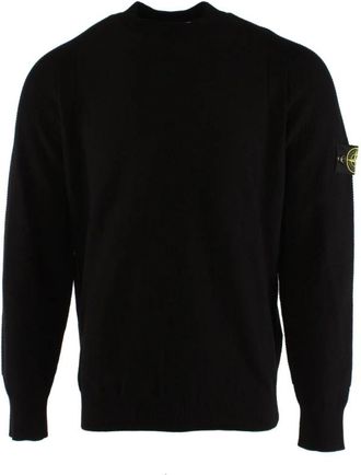Stone Island Rondgebreide trui - Heren - Ronde hals truien - Zwart - S - Katoen - Truien & Vesten