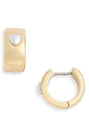 Kate Spade New York heartful huggie hoop earrings in Gold Silver at Nordstrom Rack