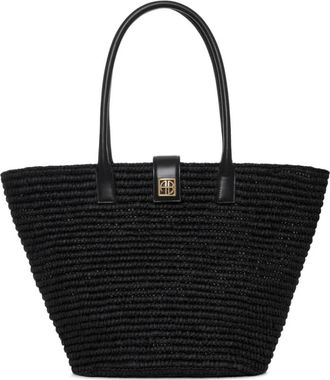 Anine Bing Tas met handvat en riemsluiting - Dames - Shoppers - Zwart - ONE Size - Leer - Tassen