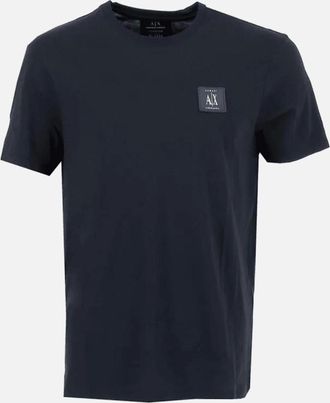 A|X Armani Exchange Mens Cotton AX Patch Logo Navy T-Shirt - Size: 38