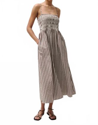 Pistola Denim Bianca Shirred Bodice Dress In Java Stripe