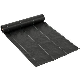OUTSUNNY Telo Nero Pacciamatura 50x2m Per Orto, Serra, Giardino