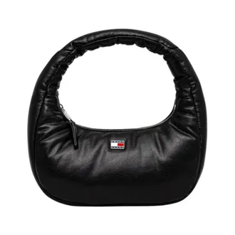 Tommy Hilfiger Black Polyurethane Medium Handbag Womens Collection