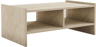 Calicosy Calicosy - Mesa De Centro Con 2 Nichos Abiertos, Decoraci&oacute;n Travertino L90 Cm - Pera