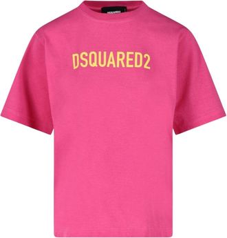 Dsquared2 Womens Eco Dyed Easy Hot Pink T-shirt Cotton - Size Medium