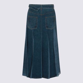 sacai Womens Skirts Blue _100 % Co