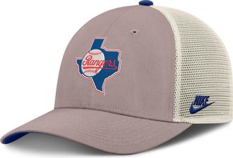 Nike Texas Rangers Cooperstown Rise Nike Mens MLB Adjustable Trucker Hat in Brown | NB1L0M6IT86-L4S