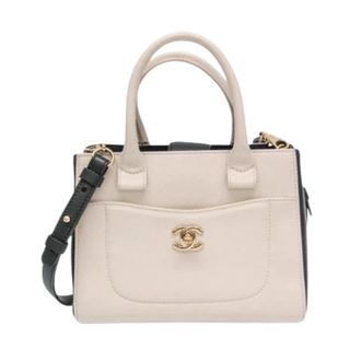 Chanel Pre-owned Neo Executive Tote Mini - Dames - Pre-owned - Beige - Maat: ONE Size Leer