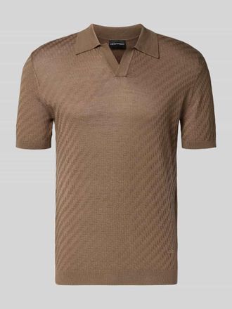 Emporio Armani Slim Fit Poloshirt mit Lyocell-Anteil in Mittelbraun, Gr&ouml;&szlig;e XXL