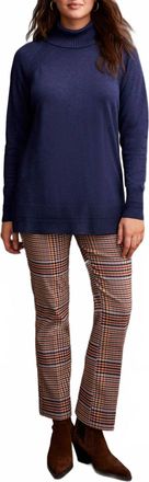 Tribal Long Sleeve Cowl Neck Sweater In Sapphire