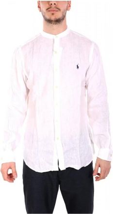 Ralph Lauren Heren, Overhemden, Wit, Maat: L Linnen