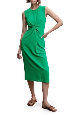 Mango Knot Rumple Dress in Green at Nordstrom, Size 4