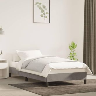 vidaXL Estructura De Cama Sin Colch&oacute;n Terciopelo Gris Claro 90x200 Cm Vidaxl