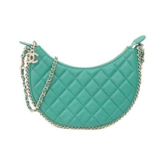 Chanel Pre-owned Lambskin Shoulder Bag - Dames - Pre-owned - Groen - Maat: ONE Size Leer