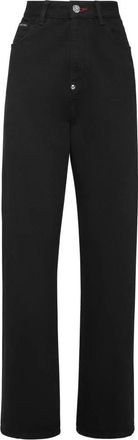 Philipp Plein Denim Broek Loose Fit Iconic - Dames - Loose Fit Jeans - Zwart - W25 - Denim - Jeans