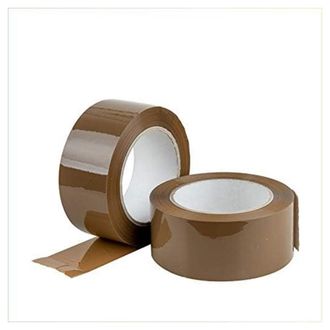 Trade Shop Trade Shop - Set 6 Pz Rotoli Nastro Adesivo Pacchi 50mmx132mt Silenzioso Imballo Colore Avana