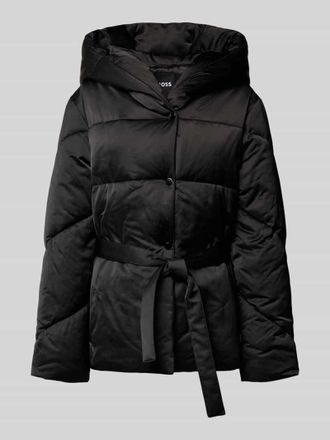 HUGO BOSS Regular Fit Steppmantel mit Viskose-Anteil Modell PLYSSA in Black, Größe 34