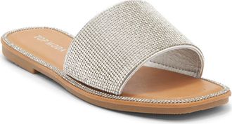 Top Moda Medusa Slide Sandal in Silver Pu at Nordstrom Rack, Size 6.5