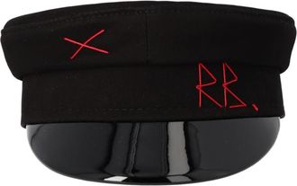 Ruslan Baginskiy Black Baker Boy Embroidered Bakerboy Hat